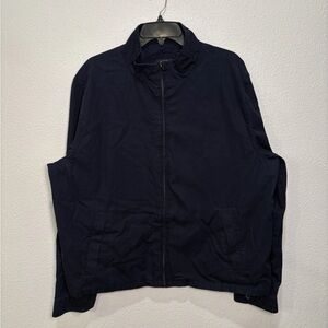 Men’s J Crew Harrington Cotton Twill Workwear Chore Full Zip Blue Hood Jacket XL